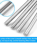 4 Pcs 3/8-16 Fully Threaded Rods 12 Inch Long 304 Stainless Steel Right Hand Threads Heavy Duty Threaded Rods