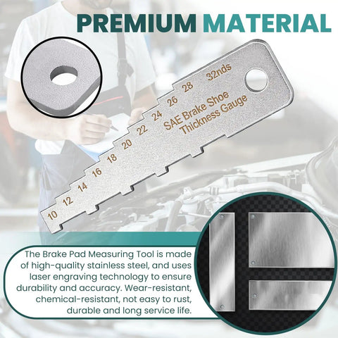 Dead On Mini Brake Pad Measuring Tool Crafted From Heavy Duty Stainless Steel For Reading 32nds Thickness Levels And Drum Wear Fast A Trusted Four Inch Shop Essential Offering Straight Shooter Precision