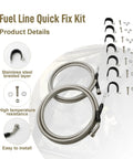 Professional Heavy Duty Flexible Stainless Steel Braided Fuel Line Fits Gmc Sierra 1500 Classic And Chevy Silverado 2004 To 2007 Knuckle Buster Replacement Hose with installation hardware