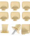 10 Pieces Metallic Cabinet Pull Handles Square Door Pulls Rust Resistant Slick Easy Install Modern European Style