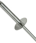 Gutsy Large Flange Pop Rivets 3/16 X 1 Inch 25 Pack Heavy Duty Premium Stainless Steel Blind Fastener with large flange and pin.