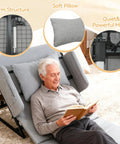 Heavy Duty Electric Lifting Backrest For Bed With Remote Control Adjustable Power Recliner System 2 To 80 Degree Range, man reading.