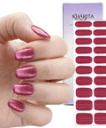 Semi Cured Gel Nail Strips Real Gel Polish UV Wraps For Brittle Nails Long Lasting Easy Peel Off Removal Hema Free 20 Piece Glitter Cat Eye Hot