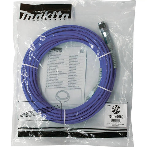 Ultra Lightweight Contractor Air Hose With True Kick Ass Kink Resistance Hella Tough All Weather Body For Framing Roofing And Seamless Steady Airflow Every Single Day On The Job Site in a clear package, showing 50ft length.