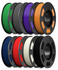 Eight Color Elite PLA Plus 3D Printer Filament Bundle With Multicolor 1.75mm Spools, Vacuum Sealed 0.25kg Each, Eight Pack