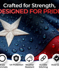 Heavy Duty Outdoor US Flag 3x5 Ft With Embroidered Stars Reinforced Material UV Protection and Brass Grommets in rain