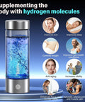 Portable Hydrogen Water Bottle With PEM-SPE Tech USB Rechargeable Ionizer Cup Delivers Up To 3000 PPB Hydrogen In About Three Minutes