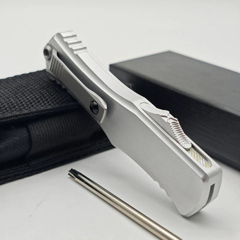 Rugged Folding Knife With Belt Clip For Camping And Outdoor Gear, 8.27 Inch Overall Length, aluminum alloy T6063 handle