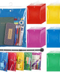 30 Piece Hanging Book Storage Bags With Hooks Clear Book Buddies for Students and Teachers colorful set of 5 colors.
