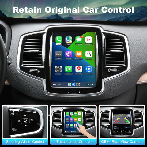 Wireless CarPlay And Android Auto Module For Volvo Sensus 2016 To 2022 Plug And Play Retrofit Kit Upgrade With Original Camera