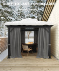 12x12 Hardtop Gazebo With Beefy Double Roof And Mosquito Net, Aluminum Frame And Galvanized Steel Top Canopy, Privacy Curtain