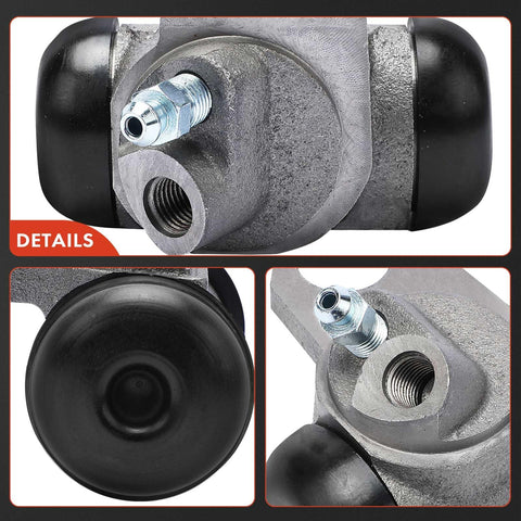 Front Drum Brake Wheel Cylinder For Chevrolet Impala Caprice Bel Air Biscayne Brookwood Kingswood Townsman 1965 To 1970 Two Piece Set 1.1875 Inch Bore, close-up details