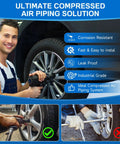 Shop Air Line Kit 100 Ft 1/2 Inch For Garage Rapid Air System With Durable HDPE Aluminum Piping Leak Proof Easy Install demonstration