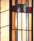 Detail of stained glass panels on Art Deco Stained Glass Outdoor Wall Light Fixture For Home Exterior Dope Curb Appeal Large