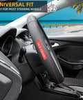 Microfiber Leather Steering Wheel Cover Universal 15 Inch Black For Any Car installed in vehicle interior, side view
