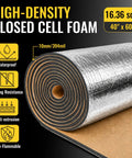 Heavy Duty Tear And Stick Sound Deadening Mat 10mm Thick Aluminum Heat Shield Foil 60 X 40 Inches showing rolled foam insulation.