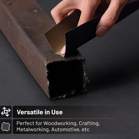 18 Piece Wet Dry Sandpaper Kit 120 To 3000 Grit For Metal Wood Automotive And Furniture Includes Two Sheets Each Of 220 320 400 600 800 1000 And One Sheet Of 120 1200 1500 2000 2500 3000 Durable And Flexible For Hand Or Power Sanding used on metal bar
