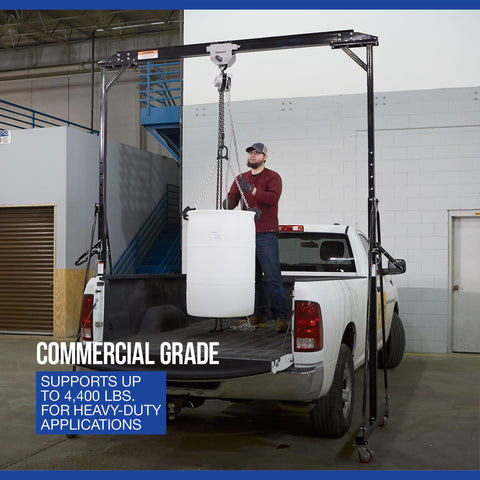 Heavy Duty Push Trolley 4400 Pounds Capacity For I Beam 2 5 Eighths In To 8 5 Eighths In Flange Width Four Sealed Bearing Rollers Low Profile Quick Install Adjustable Center Rod With Lifting Eye Commercial Grade I Beam Hoist Trolley lifting barrel