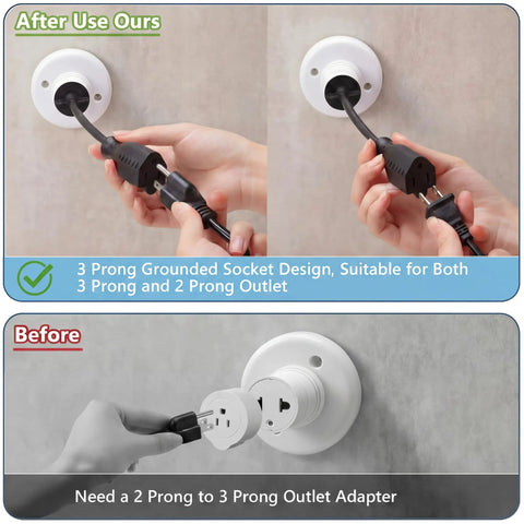 3 Outlet Light Socket Adapter For E26 E27 Bulbs To Extend Power Outdoors, updated 3 prong plug in use and old adapter shown