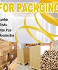 Heavy Duty PP Strapping Roll Hella Tough Packaging Belt Half Inch By 984 Feet Long Polypropylene Pallet Banding Strap on crates and lumber.