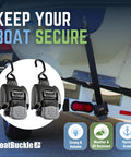 Transom Boat Tie Down Straps for Trailer, 2 By 43 Inch, 2500 Lbs Break Strength, Bolt On Retractable Ratchet Straps, Heavy Duty, 2 Pack