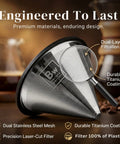Reusable Stainless Steel Pour Over Coffee Filter For Chemex, Hario V60 And Drippers, Fine Mesh No Plastic Brew, Rust Resistant