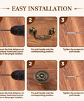 Installation guide for 12 Piece Bail Handle Drop Pulls And Vintage Flower Cabinet Knobs In Antique Bronze Beaded Style with 3 inch spacing.