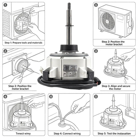 Installation steps for High-Performance Brushless DC Air Conditioner Motor Replacement ZKFN-120-8-2