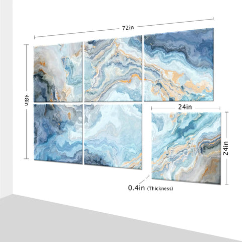 Game Changing Decorative Acoustic Wall Panels For Living Room Noise Block Sound Absorbing Foam Boards, 72x48in set of 6, lightweight.