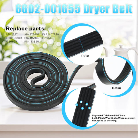 Upgraded Dryer Roller Kit For DV42H5200EW/A3 DV40J3000EW/A2 DV48H7400EW/A2 DV42H5200EP/A3 No-Brainer Install durable dryer belt