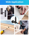 Image showcasing the Top Tier 550 Piece Tough As Nails Black 304 Stainless Steel Wood Screw Assortment Kit in use for various DIY applications.