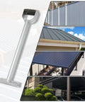 Standing Seam Roofing Hand Seamer for Metal Panels beside images of installed metal roofs and panels, emphasizing steel construction.