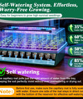All In One Self Watering Seed Starter Trays With Led Grow Light Kit No Fuss 2 Pack 60 Cell Modules for Indoor Gardening