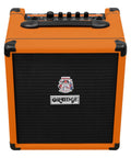 Crush Bass 25 Watt 8 Inch Bass Amp And Speaker Combo With Analog Signal Path Three Band EQ front view, orange color