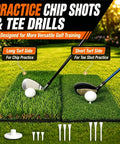 Dual Turf Golf Hitting Mat With 10mm Foam Padding And Rubber Backing For Indoor And Outdoor Practice showing different turf sides