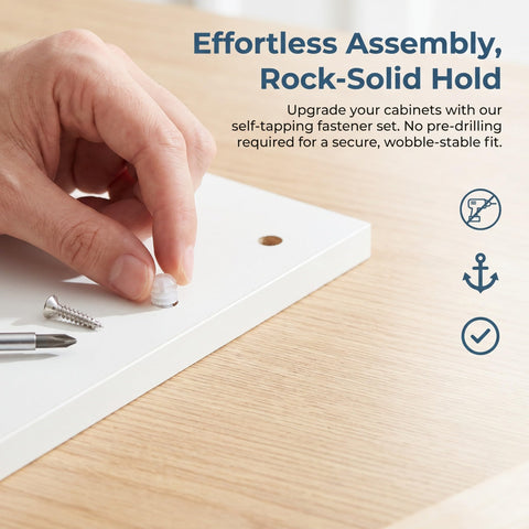 Hand assembling Heavy Duty Hinge Dowel Inserts Kit with M4x8mm expansion nuts and self tapping screws for furniture.