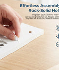 Installing Plastic Dowel Inserts And Mounting Screws For Hinges Kit - M4x8mm White Dowels on cabinet surface