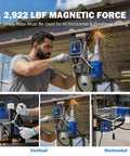 Zelcan 1550W Magnetic Drill Press With 2 Inch Boring Dia And 11 Core Bits features stepless speed control for metal drilling.