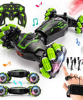 4WD Gesture Sensor RC Car With Hand Control And 2.4G Remote Double Sided 360 Degree Spin Lights And Music Stunt Toy Car