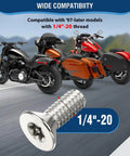 Lock Up Your Ride With Badass Heavy Duty Motorcycle Fender Tab Covers And 1 4-20 Seat Bolt Security Screws With Rubber Washers, stainless steel 1/4"-20 thread screw for motorcycle fenders.