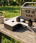 Professional Handheld Electrician Wire Puller And 8Mm Cable Tugger Smooth Rope Feeder for Tight Spaces on a wooden table outdoors.