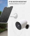 4W Solar Panel Charger For Outdoor Security Camera Only With 13.1Ft Waterproof Micro USB Cable IP65 Weatherproof Includes