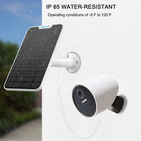 4W Solar Panel Charger For Outdoor Security Camera Only With 13.1Ft Waterproof Micro USB Cable IP65 Weatherproof Includes