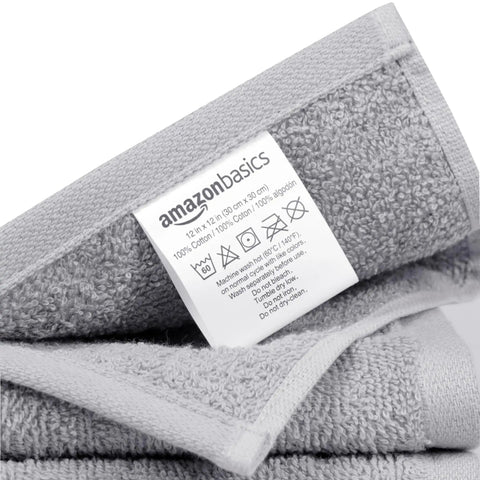 Premium 100 Percent Cotton Washcloths For Bathroom And Face Hella Absorbent Fast Drying Gray Terry Cloth Towels Machine Washable Reusable Household Cleaning Set Of 24