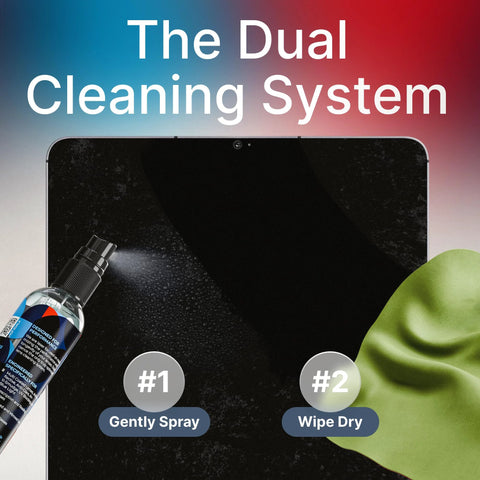Koala Eyeglass Lens Cleaner Kit with 2 alcohol-free spray bottles and 2 microfiber cloths for glasses and screens