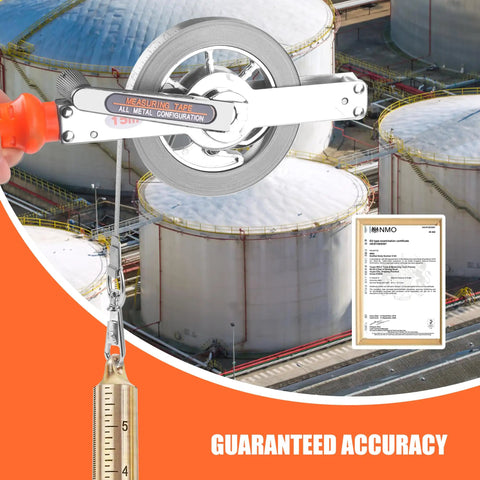 Heavy Duty Oil Gauging Tape With 560g Brass Plumb Bob Explosion Proof 15M 49Ft Sounding Tape Measure For Oil Tanks Stainless Steel Frame Pro Grade Durable Gauge Tool with oil tanks background