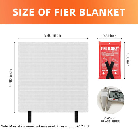 4 Pack 40 By 40 Inch Fire Blankets Fiberglass CE Certified Emergency Fire Suppression For Home Kitchen RV Grill And Fireplace
