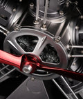 Close-up of Jet Engine Model Kit 5 Cylinder Radial Engine That Runs Mechanical Metal Assembly With 230 Plus Parts DM116.