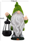 Angry Dude Gnome With Solar Lights, Large Funny Garden Statue For Outdoors, Patio, Yard And Lawn, White Flocked Figurine