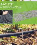 Heavy Duty 12 Inch Landscape Staples 8 Gauge Galvanized U Shaped Ground Stakes used for securing garden elements